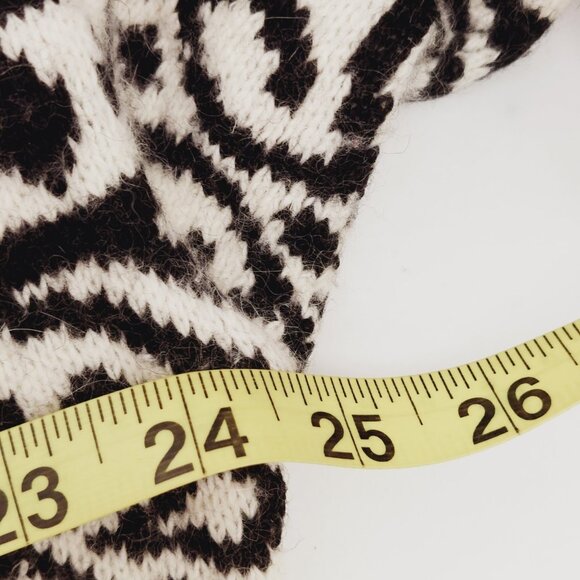 Mascara Womens Sweater Size Large Wool Rabbit Hair Blend Black And White - Picture 5 of 7